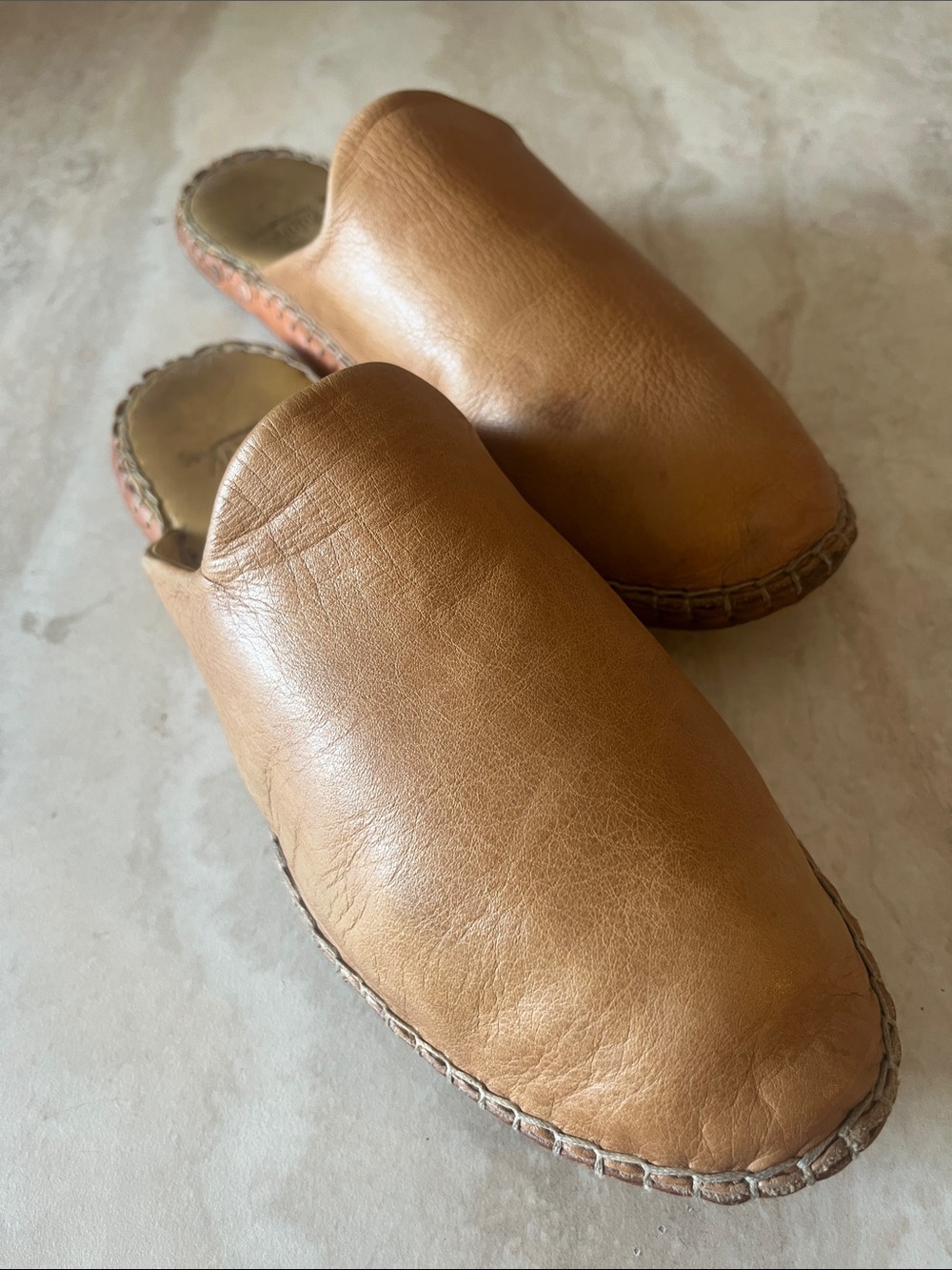 Leather Slip-On Mule in Tan - Picture 1 of 2